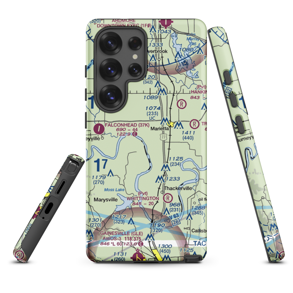 Mcgehee Catfish Restaurant Airport (T40) VFR Sectional Samsung Phone Case Samsung Galaxy S25 Ultra model shown