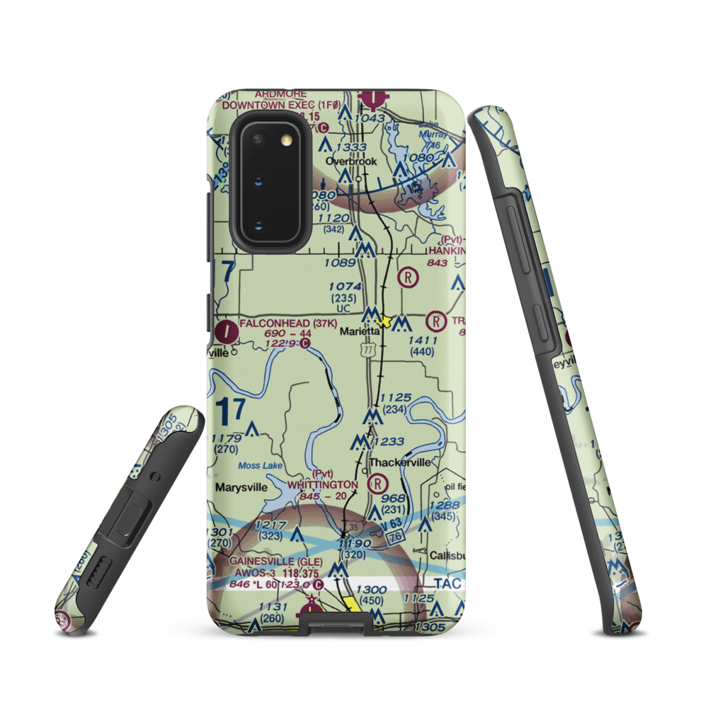 Mcgehee Catfish Restaurant Airport (T40) VFR Sectional Samsung Phone Case Samsung Galaxy S20 model shown