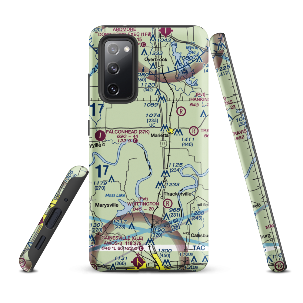 Mcgehee Catfish Restaurant Airport (T40) VFR Sectional Samsung Phone Case Samsung Galaxy S20 FE model shown
