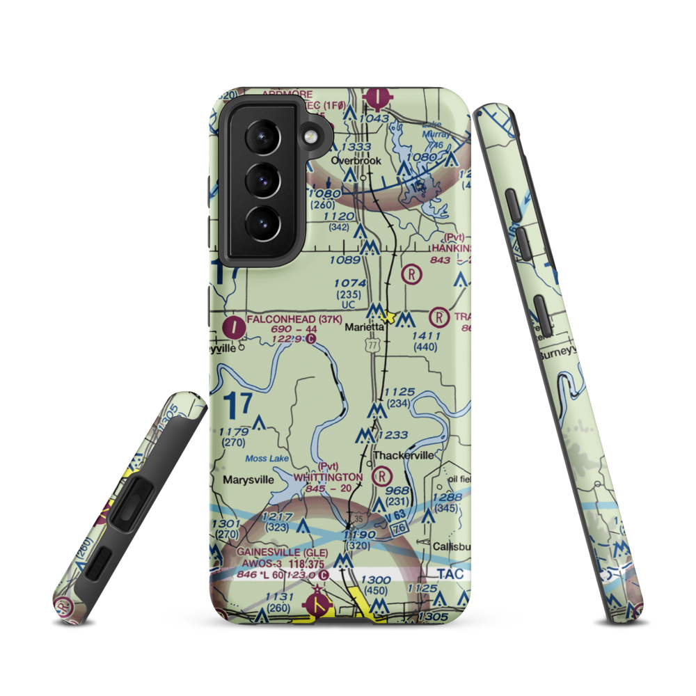 Mcgehee Catfish Restaurant Airport (T40) VFR Sectional Samsung Phone Case Samsung Galaxy S21 model shown