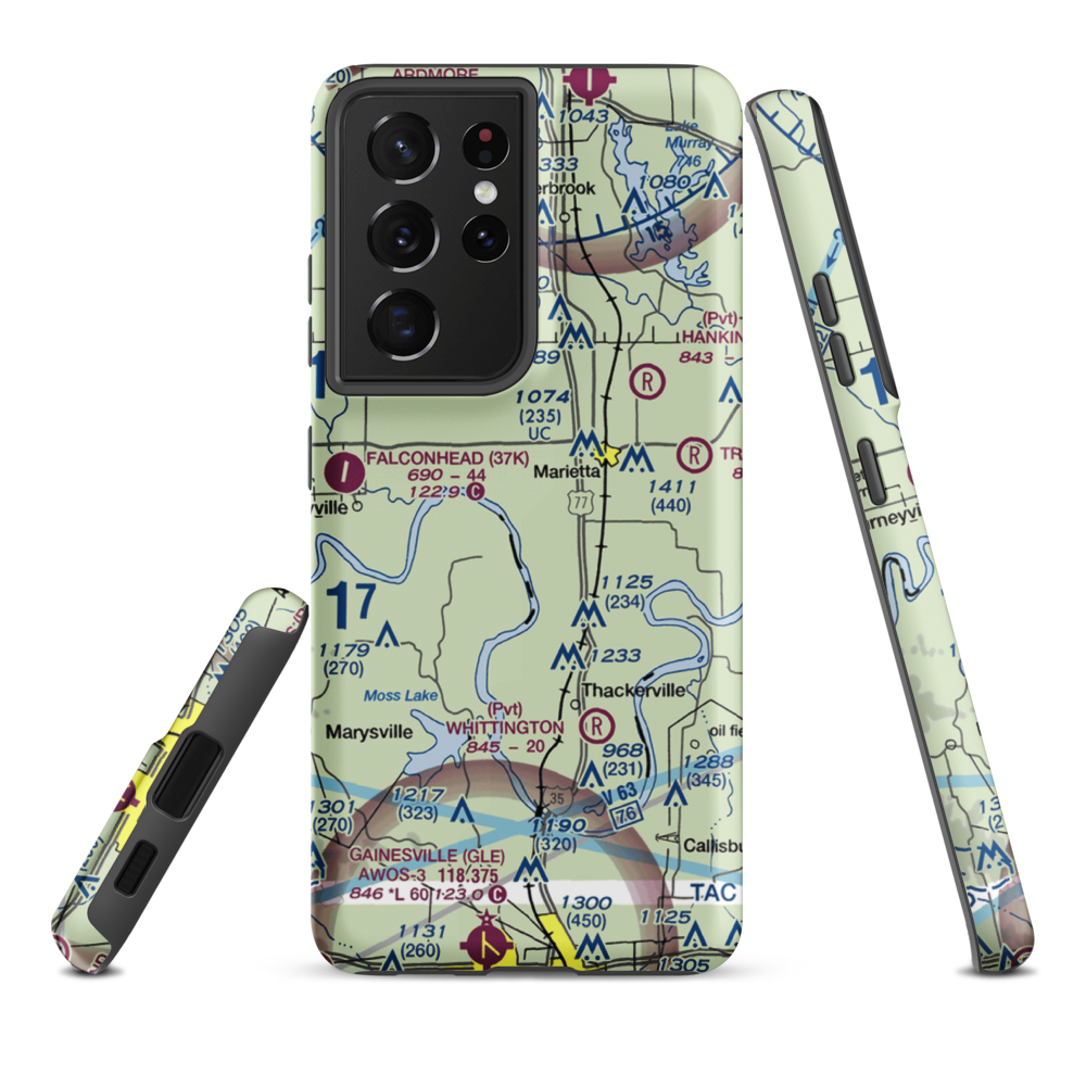 Mcgehee Catfish Restaurant Airport (T40) VFR Sectional Samsung Phone Case Samsung Galaxy S21 Ultra model shown