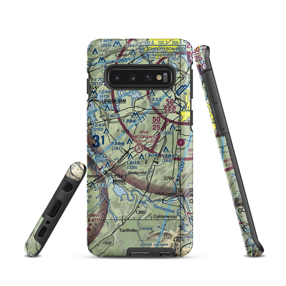 Mcgraw's Backyard Airport (5TN4) VFR Sectional Samsung Phone Case Samsung Galaxy S10 model shown