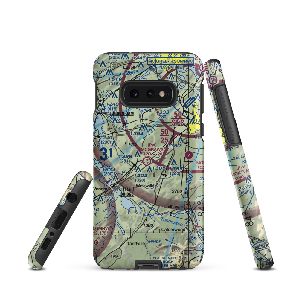 Mcgraw's Backyard Airport (5TN4) VFR Sectional Samsung Phone Case Samsung Galaxy S10 Plus model shown