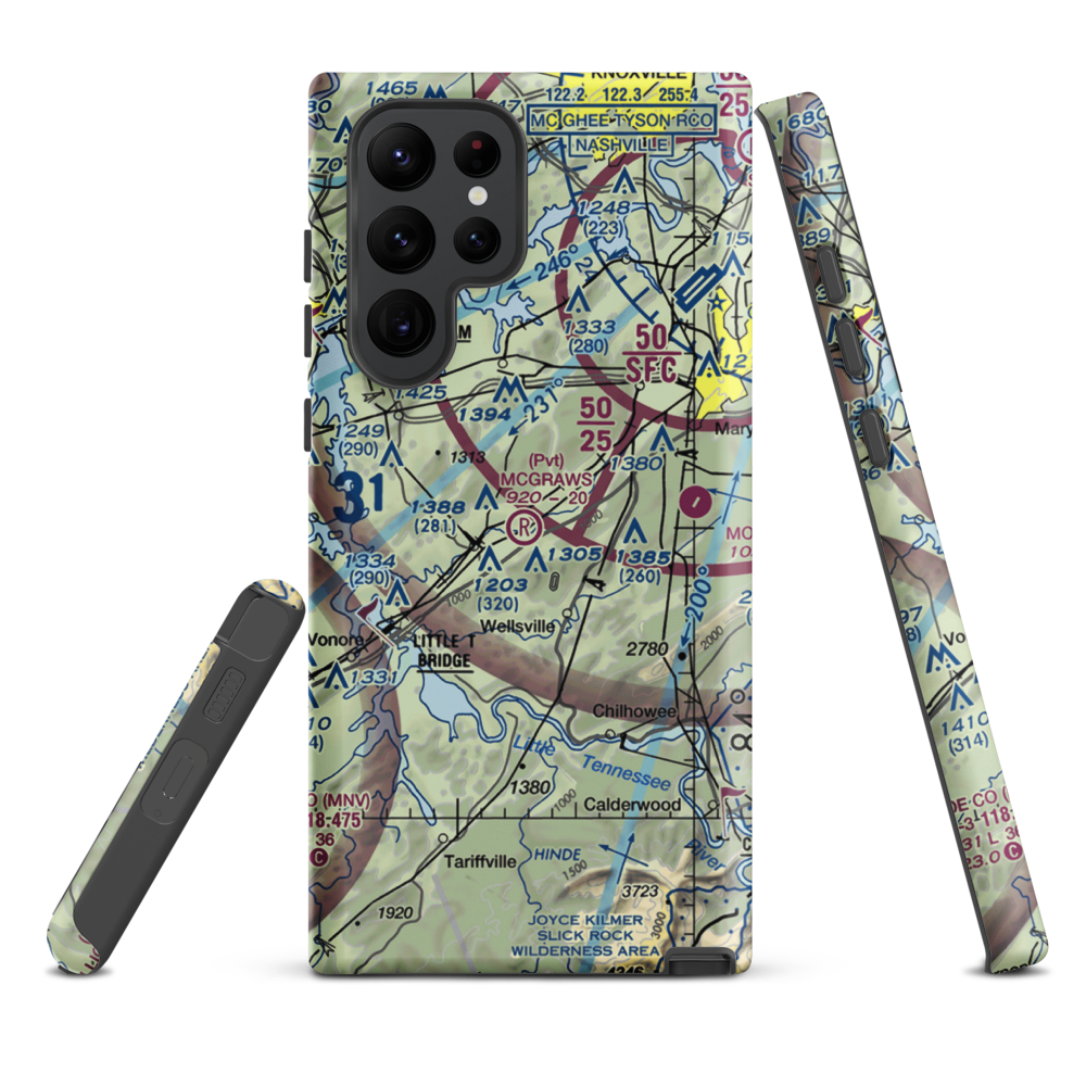 Mcgraw's Backyard Airport (5TN4) VFR Sectional Samsung Phone Case Samsung Galaxy S22 Ultra model shown