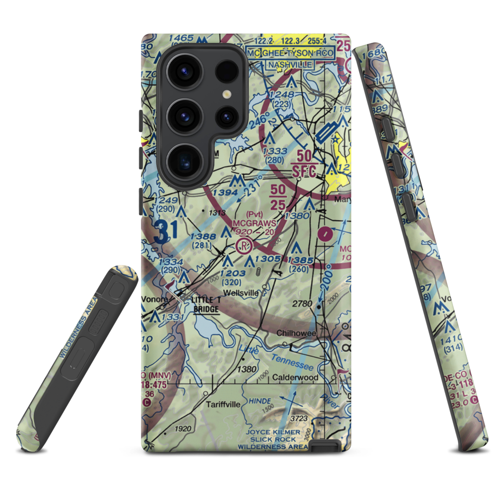 Mcgraw's Backyard Airport (5TN4) VFR Sectional Samsung Phone Case Samsung Galaxy S23 Ultra model shown