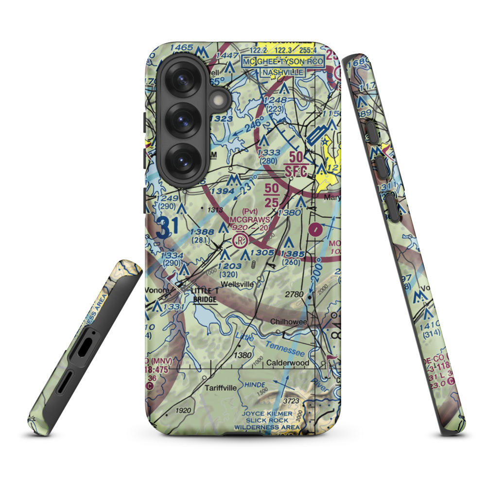 Mcgraw's Backyard Airport (5TN4) VFR Sectional Samsung Phone Case Samsung Galaxy S25 Plus model shown