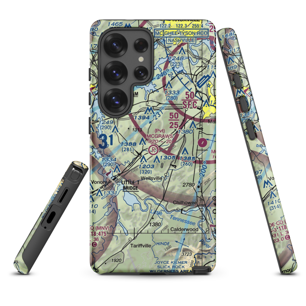 Mcgraw's Backyard Airport (5TN4) VFR Sectional Samsung Phone Case Samsung Galaxy S25 Ultra model shown