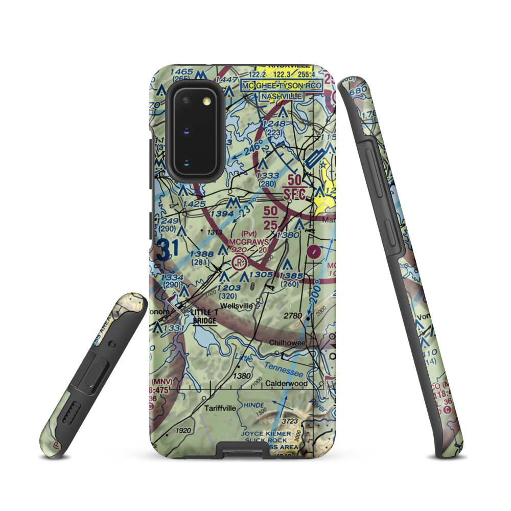 Mcgraw's Backyard Airport (5TN4) VFR Sectional Samsung Phone Case Samsung Galaxy S20 model shown