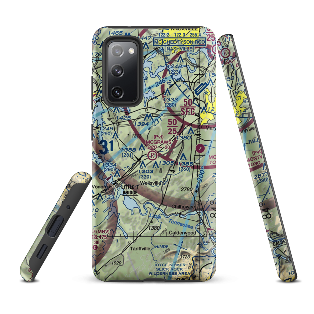 Mcgraw's Backyard Airport (5TN4) VFR Sectional Samsung Phone Case Samsung Galaxy S20 FE model shown