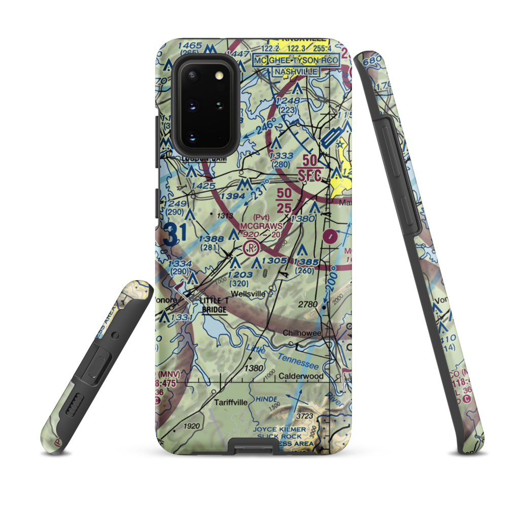 Mcgraw's Backyard Airport (5TN4) VFR Sectional Samsung Phone Case Samsung Galaxy S20 Plus model shown
