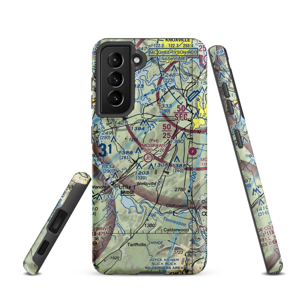 Mcgraw's Backyard Airport (5TN4) VFR Sectional Samsung Phone Case Samsung Galaxy S21 model shown