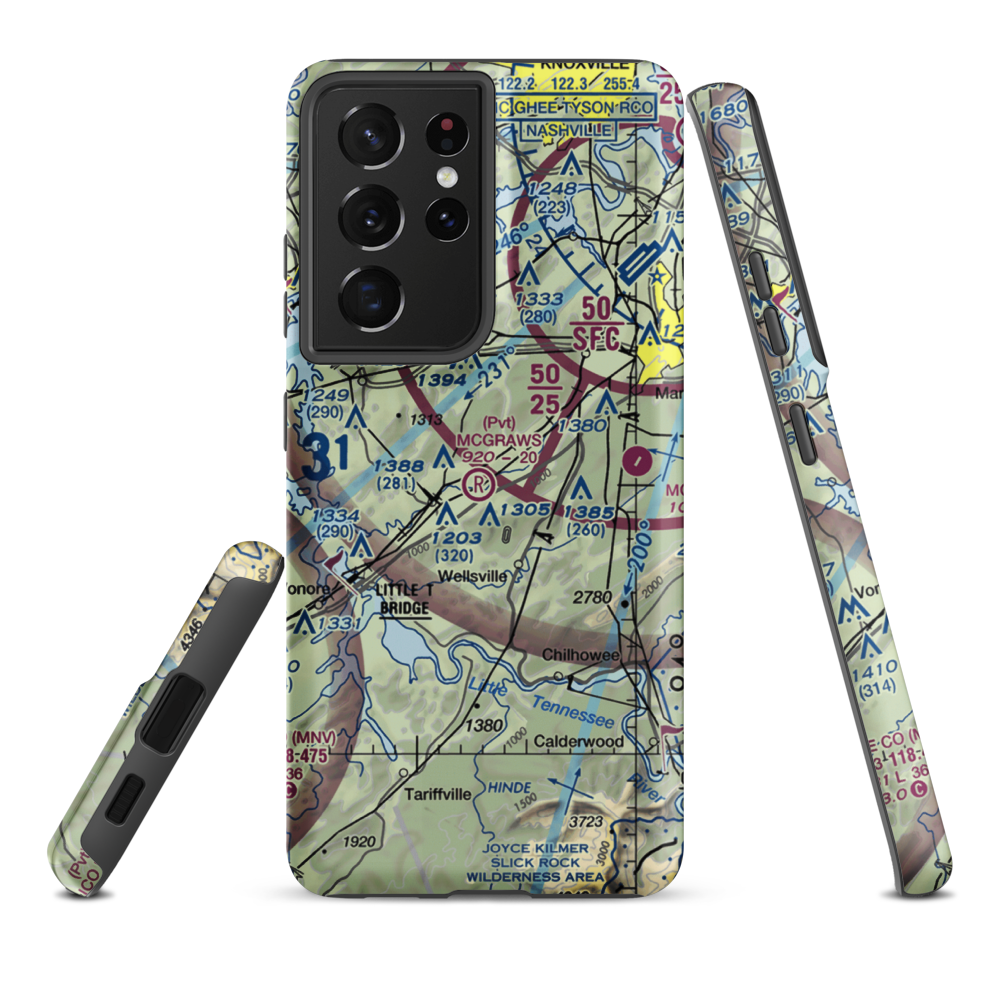 Mcgraw's Backyard Airport (5TN4) VFR Sectional Samsung Phone Case Samsung Galaxy S21 Ultra model shown
