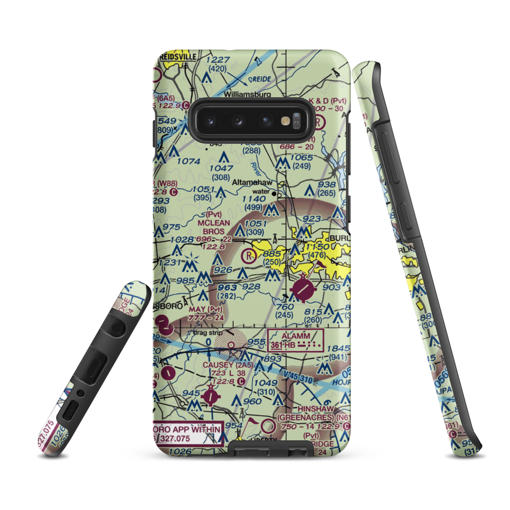 Mclean Brothers Airport (59NC) VFR Sectional Samsung Phone Case Samsung Galaxy S10 Plus model shown