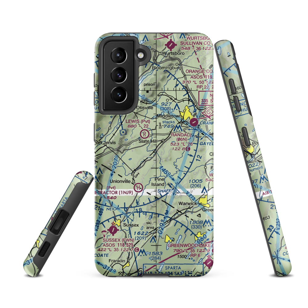 Md1 Airport (08NY) VFR Sectional Samsung Phone Case Samsung Galaxy S21 FE model shown
