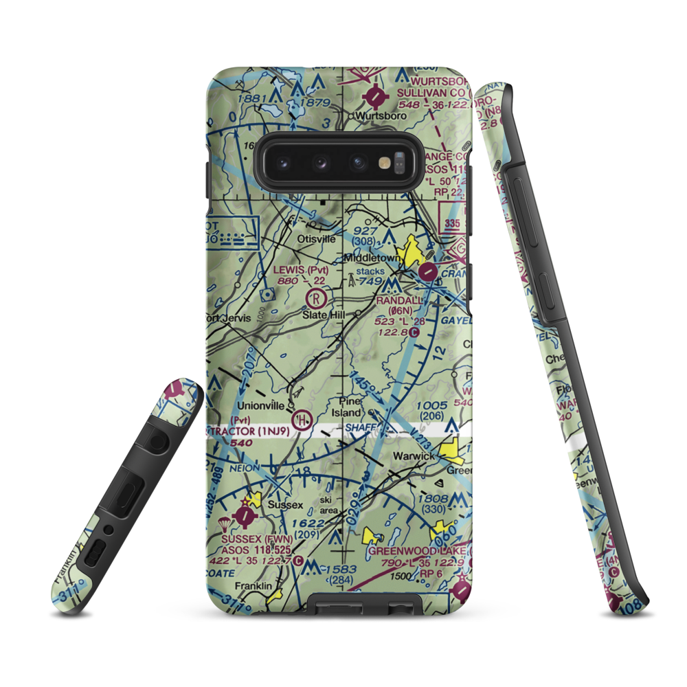 Md1 Airport (08NY) VFR Sectional Samsung Phone Case Samsung Galaxy S10 Plus model shown