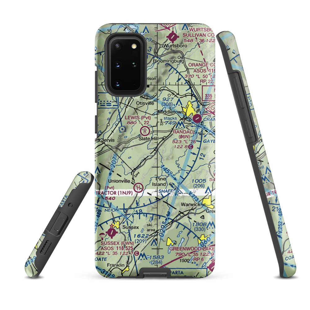 Md1 Airport (08NY) VFR Sectional Samsung Phone Case Samsung Galaxy S20 Plus model shown