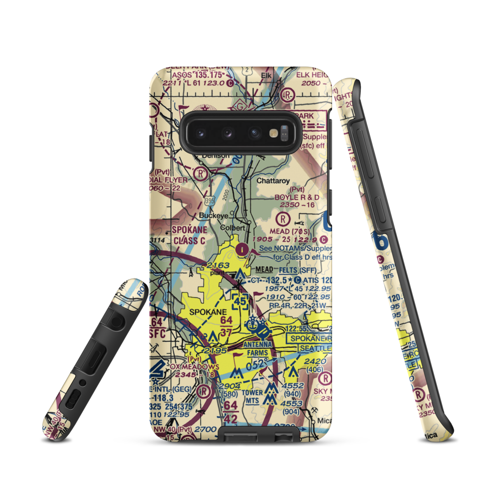 Mead Flying Service Airport (70S) VFR Sectional Samsung Phone Case Samsung Galaxy S10 model shown