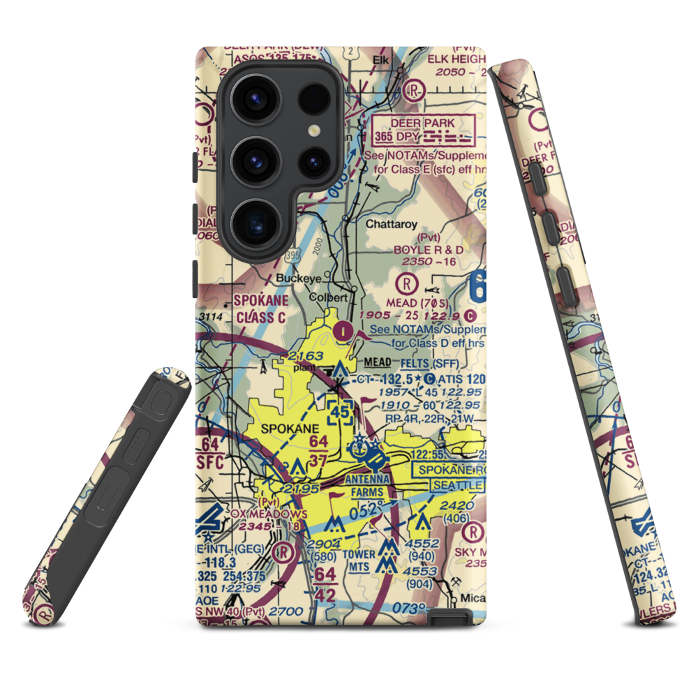 Mead Flying Service Airport (70S) VFR Sectional Samsung Phone Case Samsung Galaxy S23 Ultra model shown