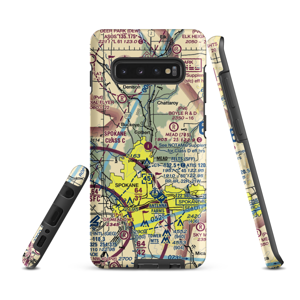 Mead Flying Service Airport (70S) VFR Sectional Samsung Phone Case Samsung Galaxy S10 Plus model shown