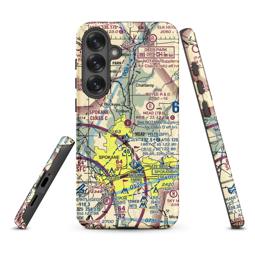 Mead Flying Service Airport (70S) VFR Sectional Samsung Phone Case Samsung Galaxy S25 Plus model shown
