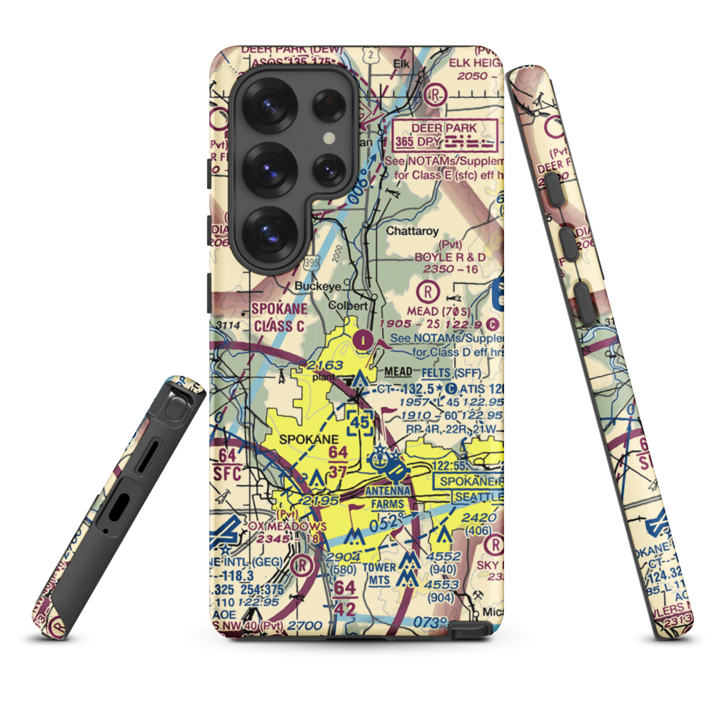 Mead Flying Service Airport (70S) VFR Sectional Samsung Phone Case Samsung Galaxy S25 Ultra model shown