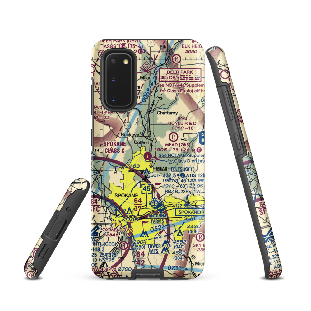 Mead Flying Service Airport (70S) VFR Sectional Samsung Phone Case Samsung Galaxy S20 model shown