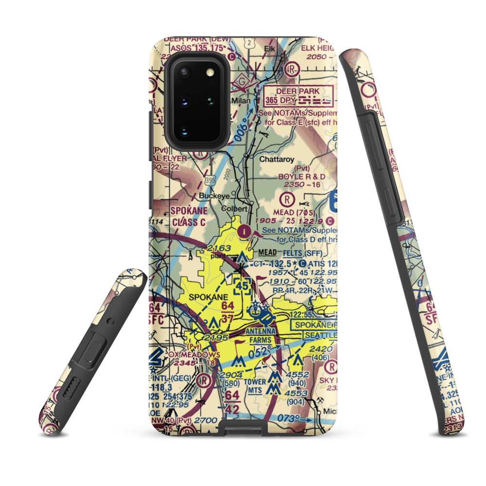 Mead Flying Service Airport (70S) VFR Sectional Samsung Phone Case Samsung Galaxy S20 Plus model shown