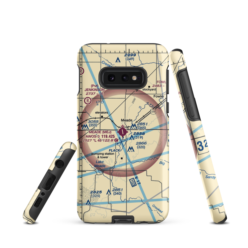 Meade Municipal Airport (MEJ) VFR Sectional Samsung Phone Case Samsung Galaxy S10 Plus model shown