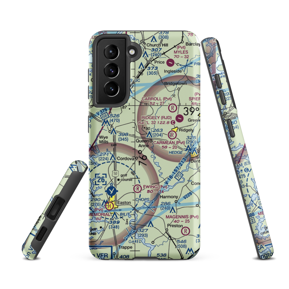 Meadow Brook Airport (MD09) VFR Sectional Samsung Phone Case Samsung Galaxy S21 FE model shown