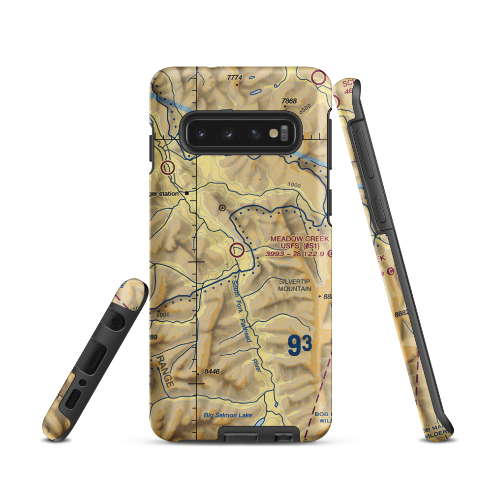 Meadow Creek Usfs Airport (0S1) VFR Sectional Samsung Phone Case Samsung Galaxy S10 model shown