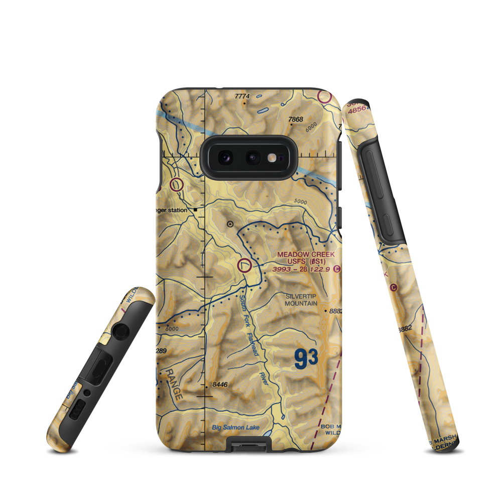 Meadow Creek Usfs Airport (0S1) VFR Sectional Samsung Phone Case Samsung Galaxy S10e model shown