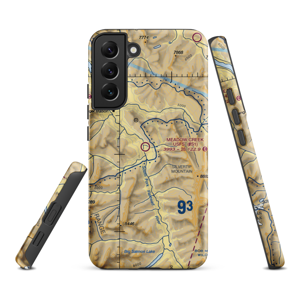Meadow Creek Usfs Airport (0S1) VFR Sectional Samsung Phone Case Samsung Galaxy S22 Plus model shown