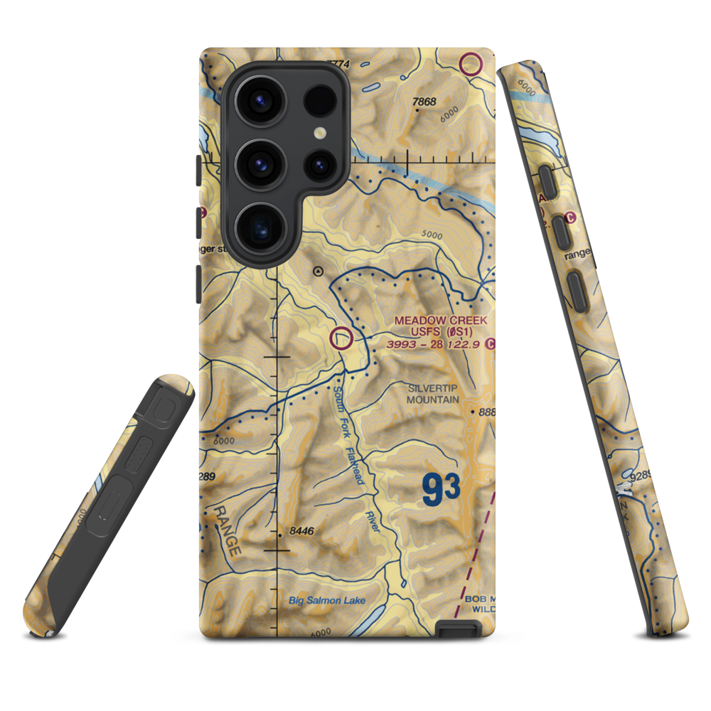 Meadow Creek Usfs Airport (0S1) VFR Sectional Samsung Phone Case Samsung Galaxy S23 Ultra model shown
