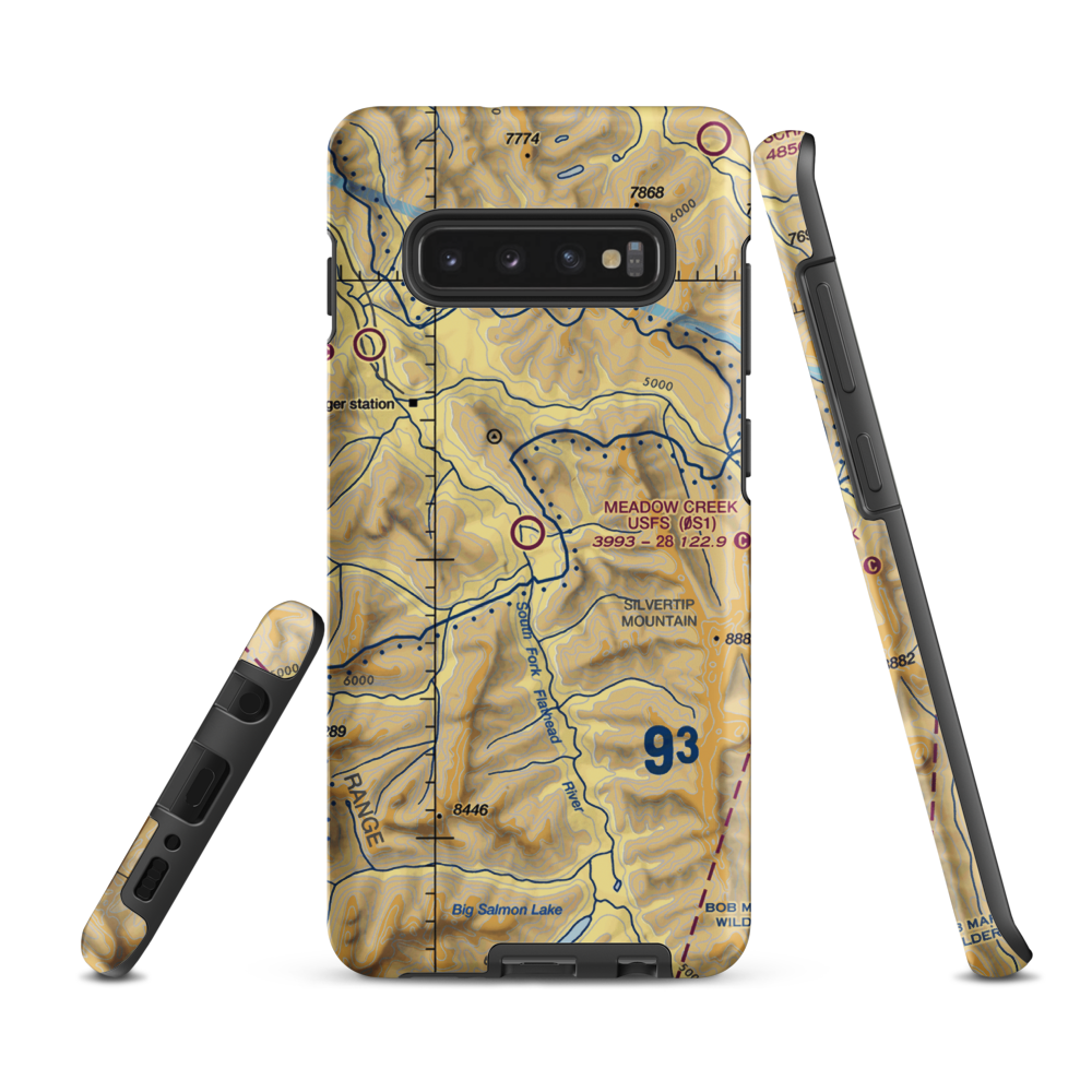 Meadow Creek Usfs Airport (0S1) VFR Sectional Samsung Phone Case Samsung Galaxy S10 Plus model shown
