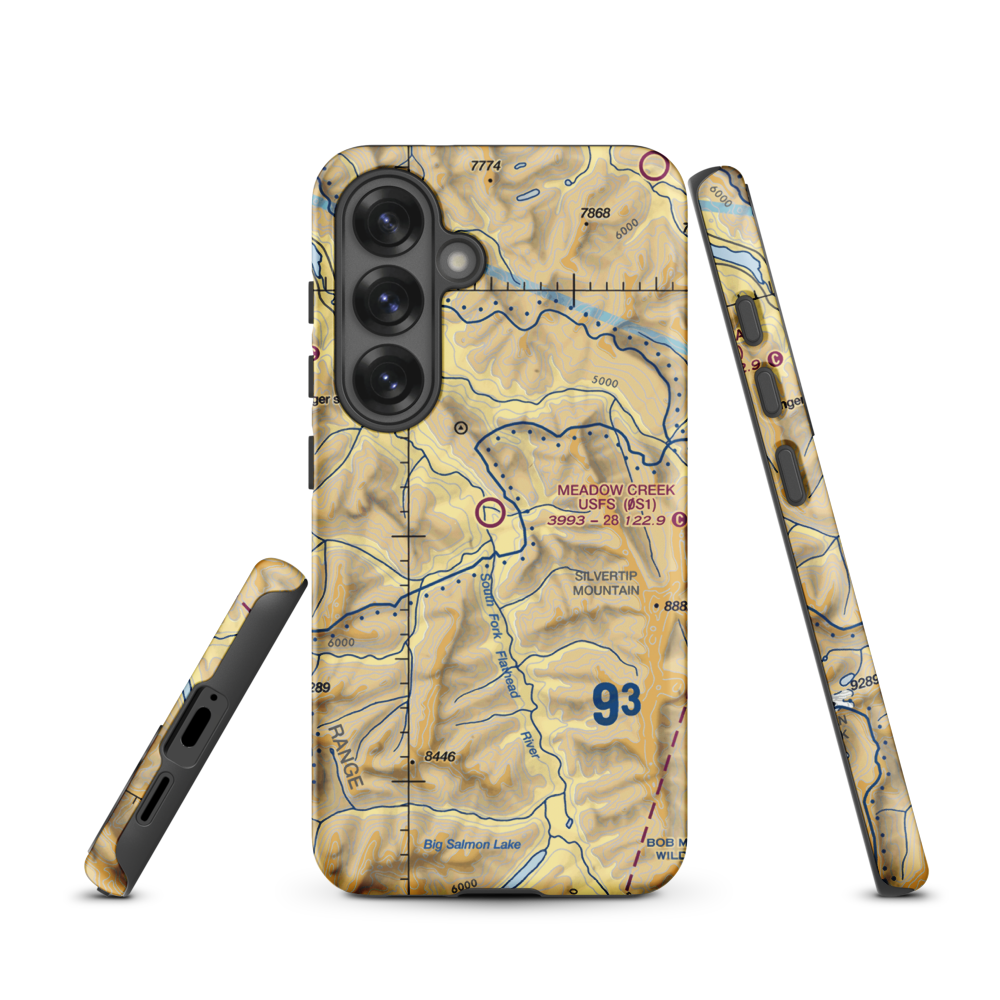 Meadow Creek Usfs Airport (0S1) VFR Sectional Samsung Phone Case Samsung Galaxy S25 model shown