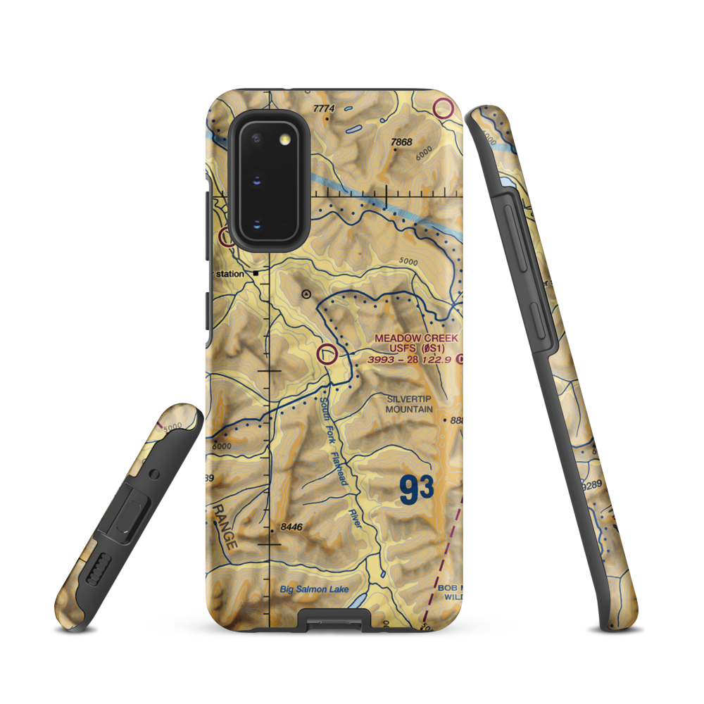 Meadow Creek Usfs Airport (0S1) VFR Sectional Samsung Phone Case Samsung Galaxy S20 model shown