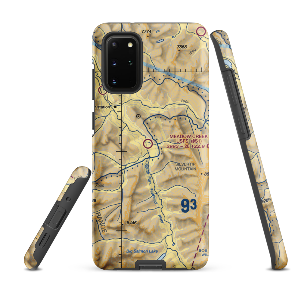 Meadow Creek Usfs Airport (0S1) VFR Sectional Samsung Phone Case Samsung Galaxy S20 Plus model shown