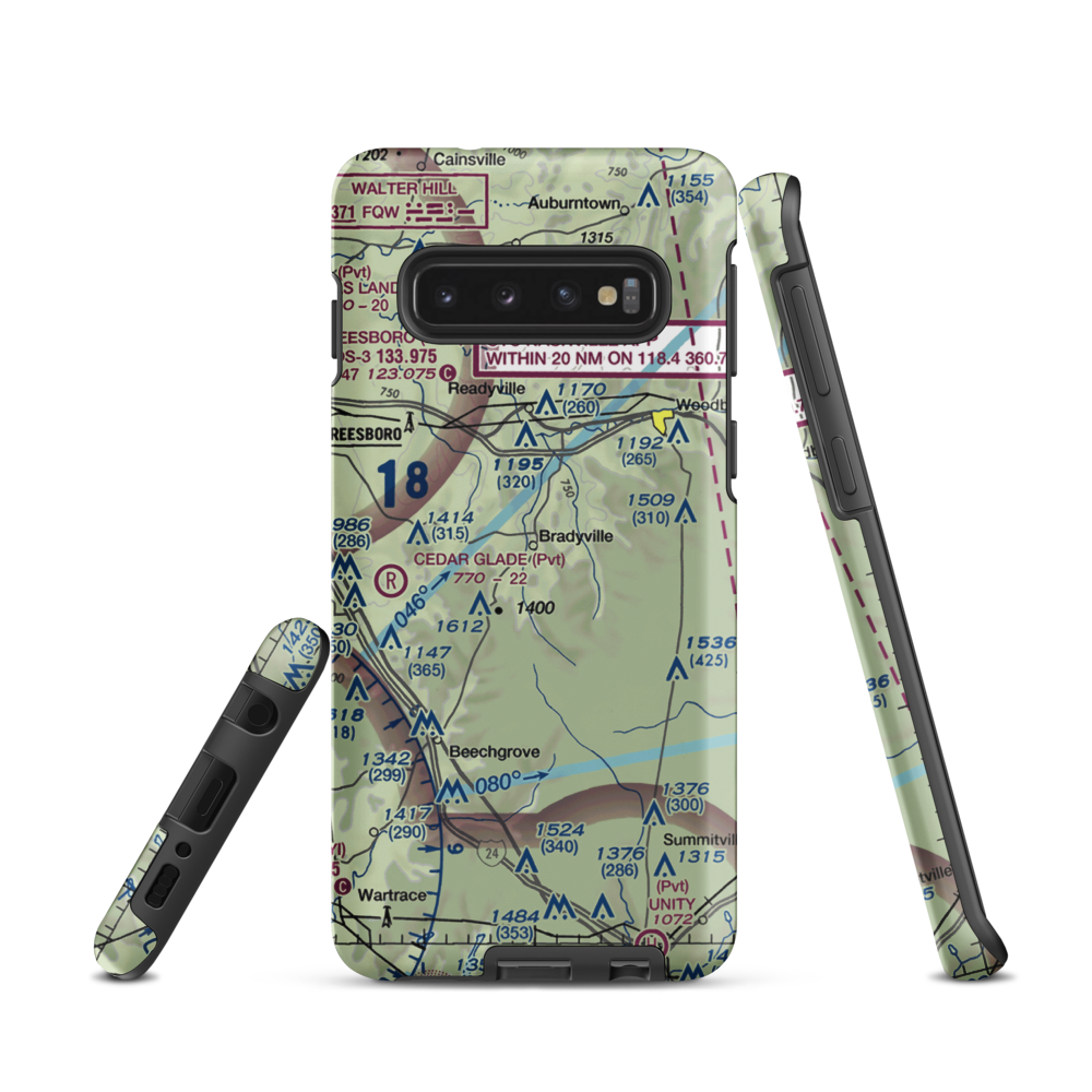 Meadow Lark Aerodrome Ultralight Flightpark (62TN) VFR Sectional Samsung Phone Case Samsung Galaxy S10 model shown