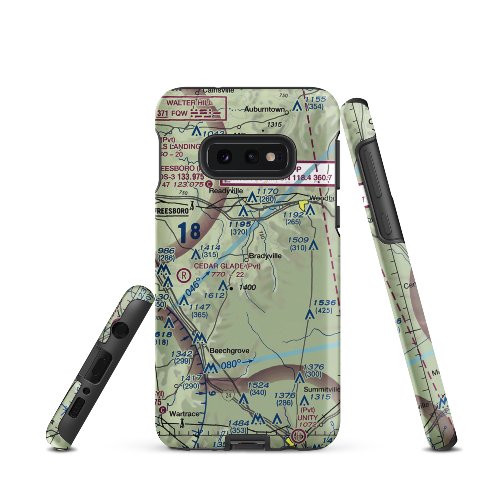 Meadow Lark Aerodrome Ultralight Flightpark (62TN) VFR Sectional Samsung Phone Case Samsung Galaxy S10e model shown