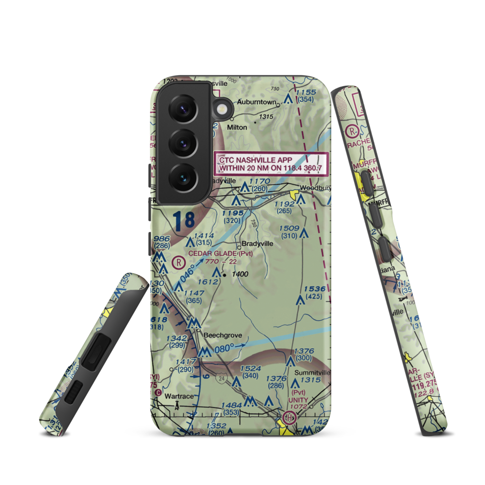 Meadow Lark Aerodrome Ultralight Flightpark (62TN) VFR Sectional Samsung Phone Case Samsung Galaxy S22 model shown