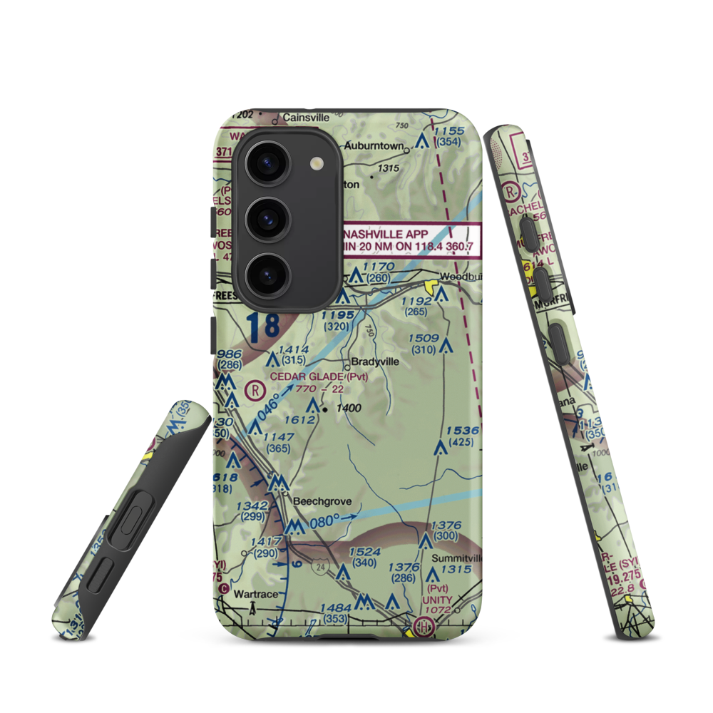 Meadow Lark Aerodrome Ultralight Flightpark (62TN) VFR Sectional Samsung Phone Case Samsung Galaxy S23 model shown