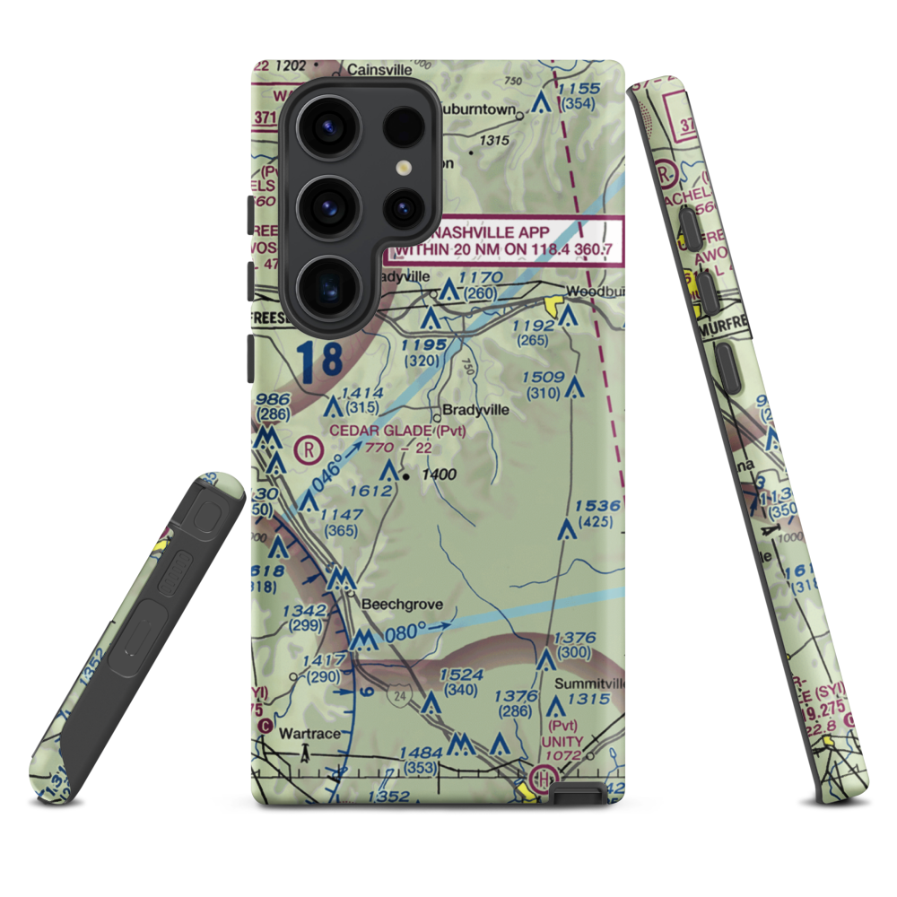 Meadow Lark Aerodrome Ultralight Flightpark (62TN) VFR Sectional Samsung Phone Case Samsung Galaxy S23 Ultra model shown