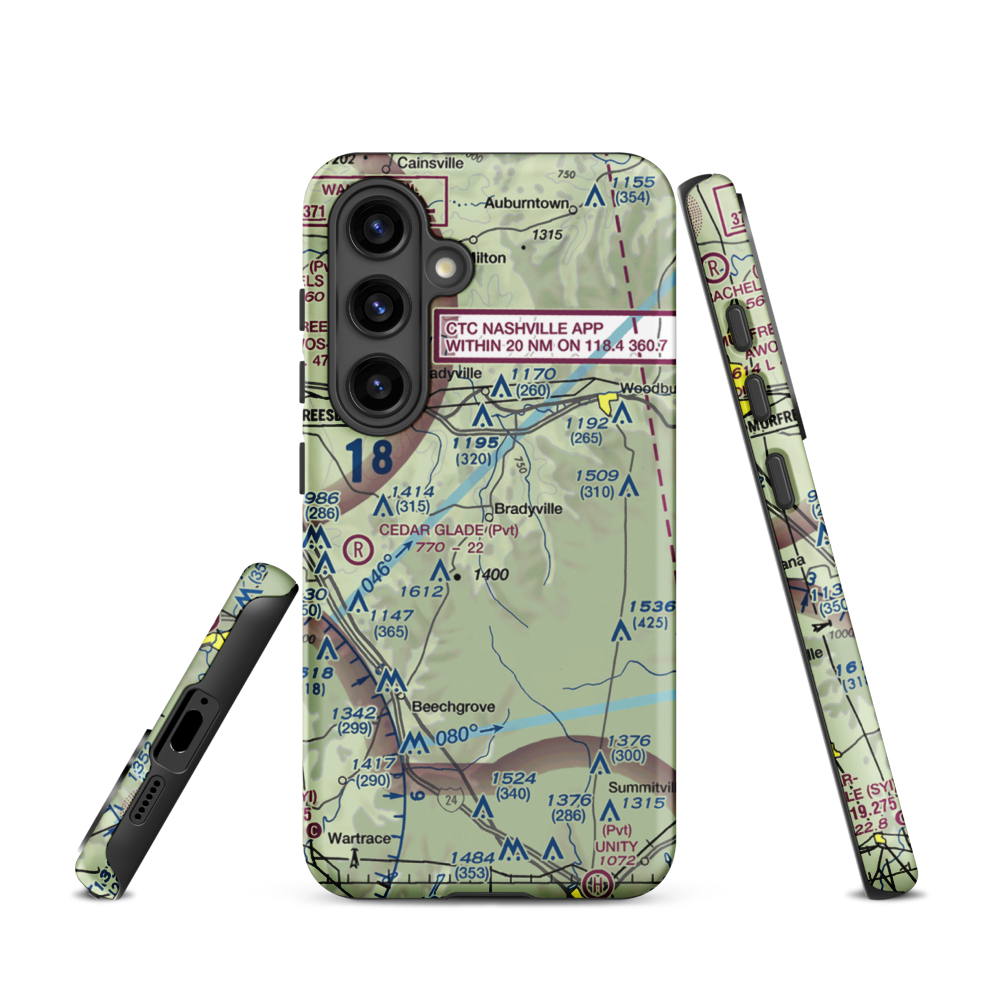 Meadow Lark Aerodrome Ultralight Flightpark (62TN) VFR Sectional Samsung Phone Case Samsung Galaxy S24 model shown