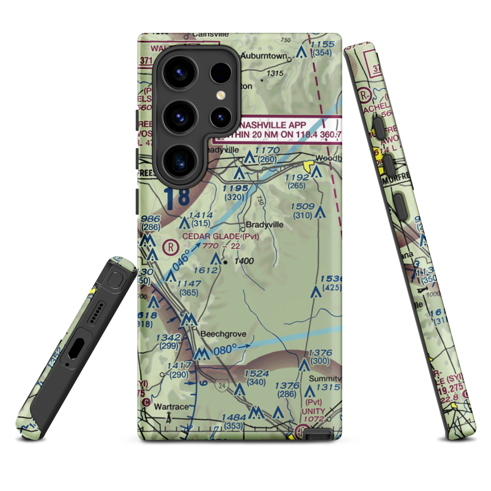 Meadow Lark Aerodrome Ultralight Flightpark (62TN) VFR Sectional Samsung Phone Case Samsung Galaxy S24 Ultra model shown