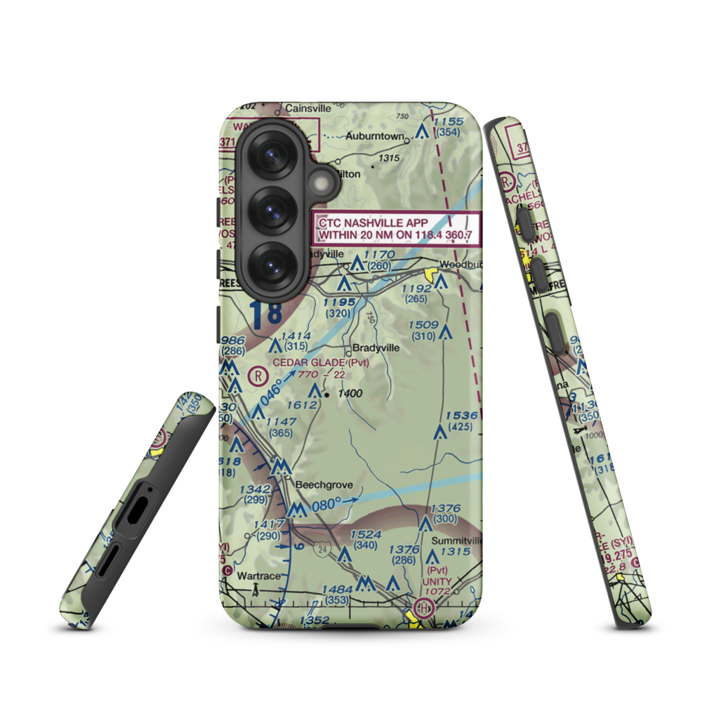 Meadow Lark Aerodrome Ultralight Flightpark (62TN) VFR Sectional Samsung Phone Case Samsung Galaxy S25 model shown