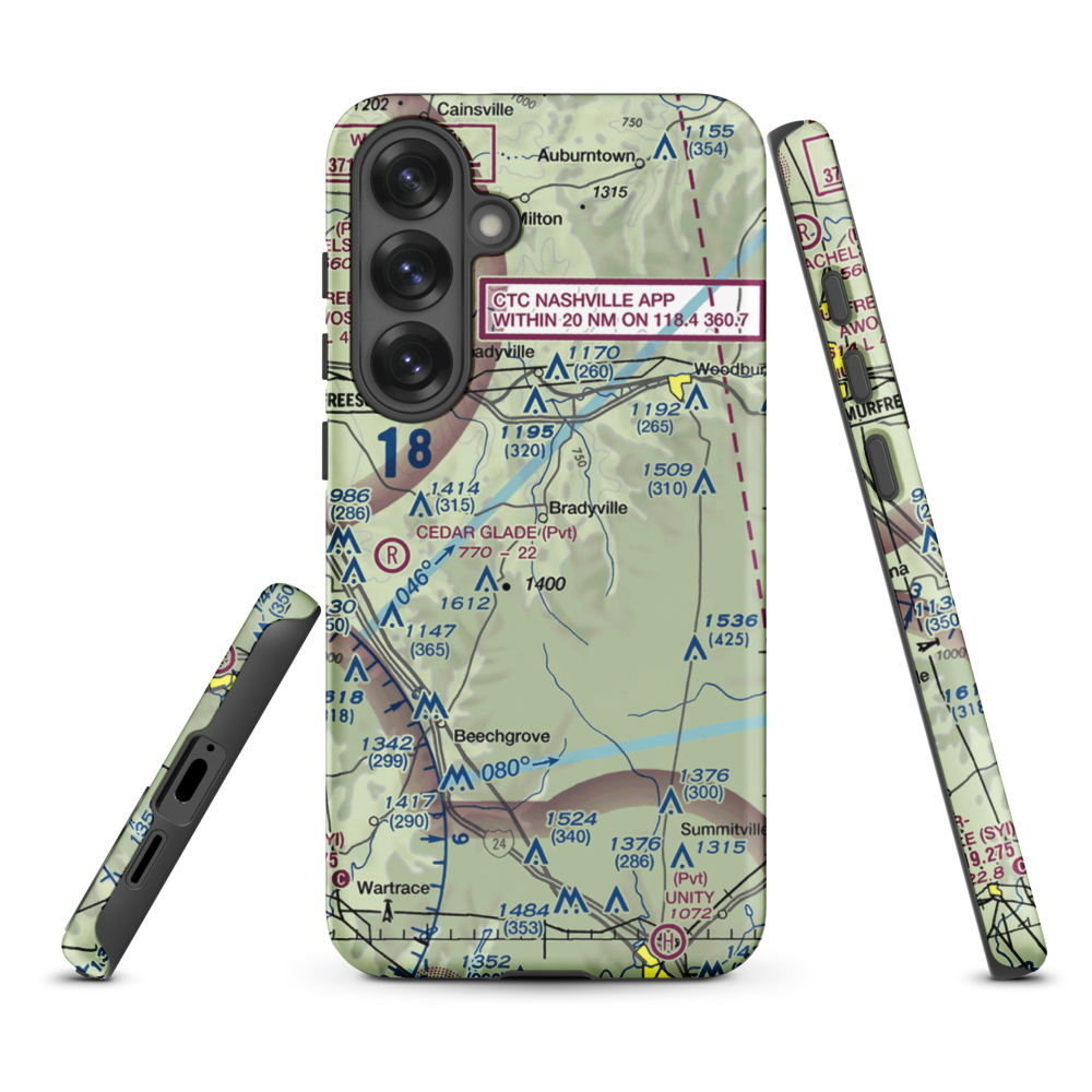 Meadow Lark Aerodrome Ultralight Flightpark (62TN) VFR Sectional Samsung Phone Case Samsung Galaxy S25 Plus model shown