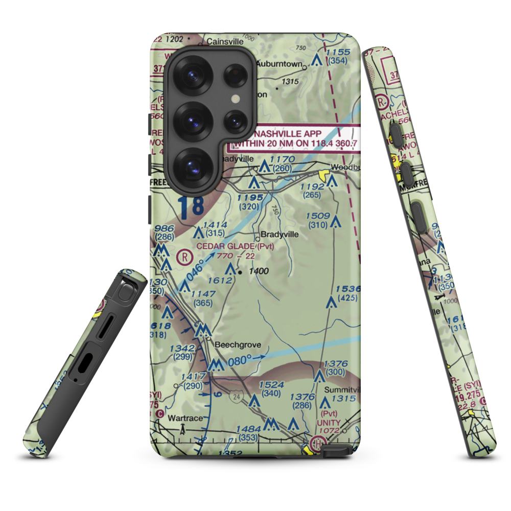 Meadow Lark Aerodrome Ultralight Flightpark (62TN) VFR Sectional Samsung Phone Case Samsung Galaxy S25 Ultra model shown