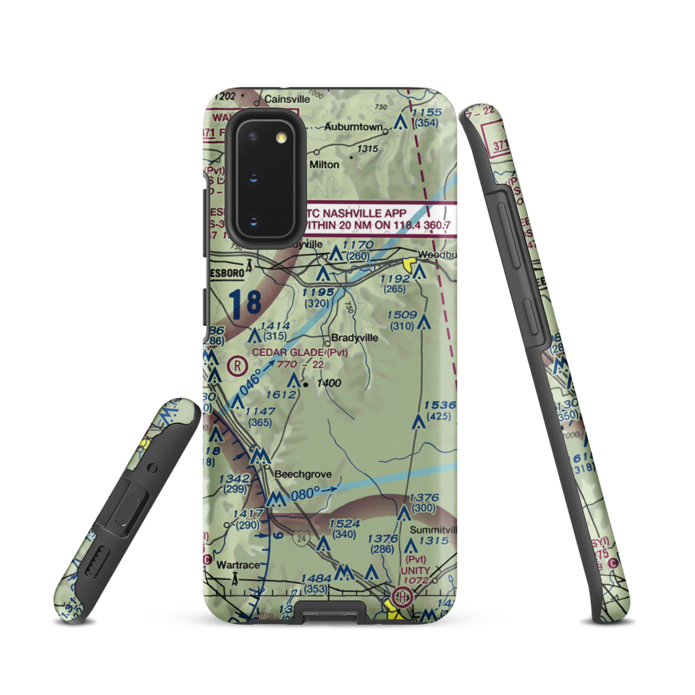 Meadow Lark Aerodrome Ultralight Flightpark (62TN) VFR Sectional Samsung Phone Case Samsung Galaxy S20 model shown