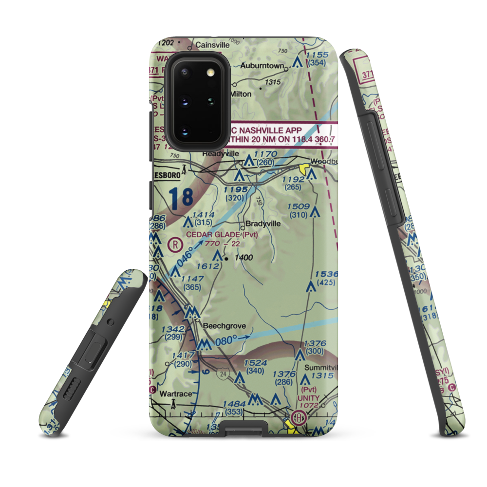 Meadow Lark Aerodrome Ultralight Flightpark (62TN) VFR Sectional Samsung Phone Case Samsung Galaxy S20 Plus model shown