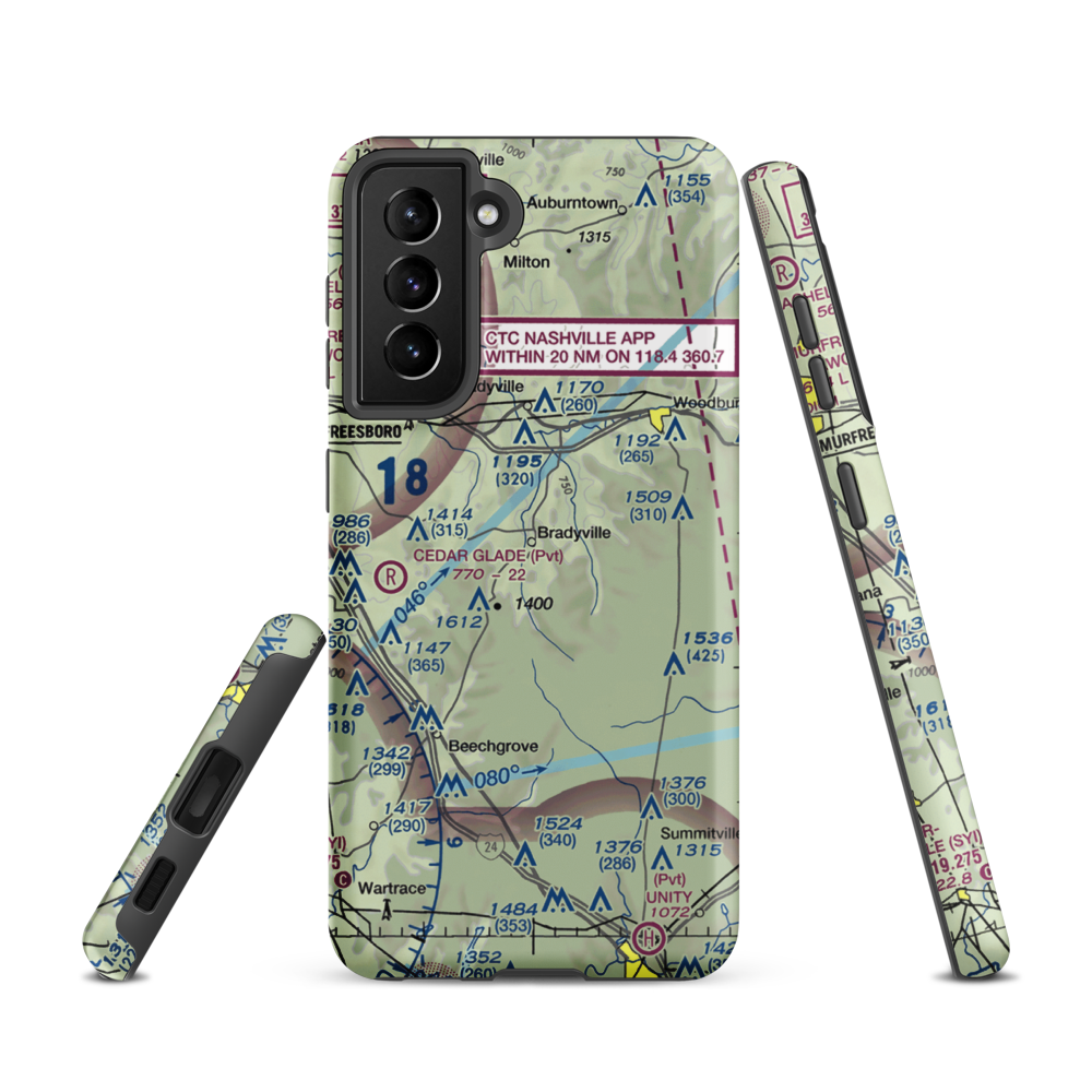 Meadow Lark Aerodrome Ultralight Flightpark (62TN) VFR Sectional Samsung Phone Case Samsung Galaxy S21 model shown